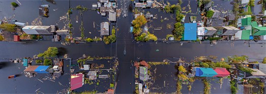 Flooding in Amur River, Russia, 2013 - AirPano.com • 360 Degree Aerial Panorama • 3D Virtual Tours Around the World