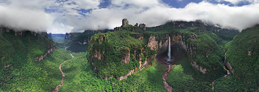 Churún-meru (Dragon) y Cortina caídas, Venezuela - AirPano.com • Grado Panorama 360 Aerial • 3D Virtual Tours en el Mundo