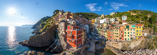 Riomaggiore, Cinque Terre, Italy - AirPano.com • 360 Degree Aerial Panorama • 3D Virtual Tours Around the World