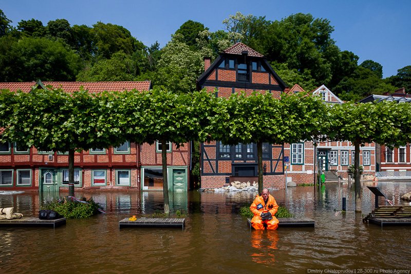 Наводнение в городе Лауэнбург