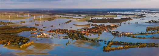 Flooding in Germany,  2013, Town of Fischbeck • AirPano.com • 360 Degree Aerial Panorama • 3D Virtual Tours Around the World