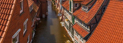 Flooding in Germany,  2013, Town of Lauenburg • AirPano.com • 360 Degree Aerial Panorama • 3D Virtual Tours Around the World