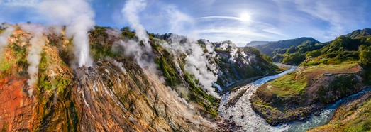 Valley of Geysers, Kamchatka, Russia - AirPano.com • 360 Degree Aerial Panorama • 3D Virtual Tours Around the World