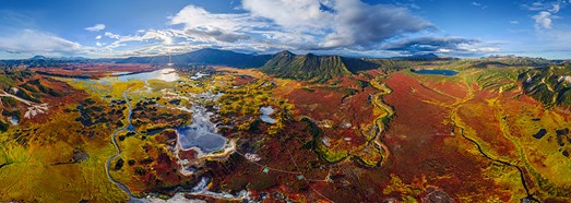 Uzon caldera, Kamchatka, Russia - AirPano.com • 360 Degree Aerial Panorama • 3D Virtual Tours Around the World
