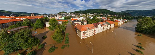 Flooding in Czech Republic, Usti nad Labem, 2013 - AirPano.com • 360 Degree Aerial Panorama • 3D Virtual Tours Around the World