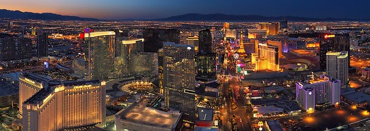 Las Vegas at Dusk and Night - AirPano.com • 360 Degree Aerial Panorama • 3D Virtual Tours Around the World