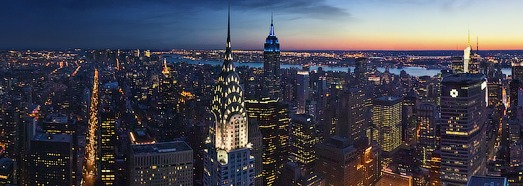 Puesta del sol y la oscuridad Tiempo Vista de Manhattan, Nueva York, EE.UU. - AirPano.com • Grado Panorama 360 Aerial • 3D Virtual Tours en el Mundo