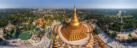 Shwedagon Pagoda, Myanmar - AirPano.com • Grado Panorama 360 Aerial • 3D Virtual Tours en el Mundo