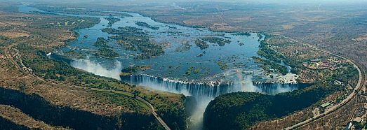 Victoria Falls, Zambia and Zimbabwe border - AirPano.com • 360 Degree Aerial Panorama • 3D Virtual Tours Around the World