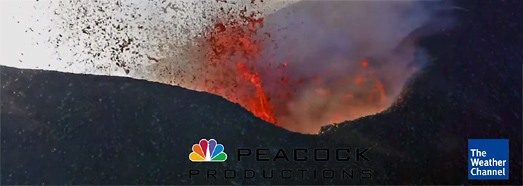 Shooting of volcano Plosky Tolbachik eruption on 