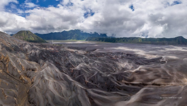 Cold lava fields of the Bromo volcano
