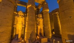 Peristyle at night. Luxor Temple