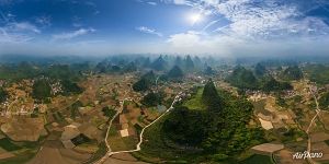 Guilin National Park. Rice fields from the altitude of 280 meters