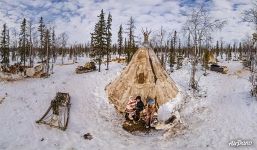 Near the chum of Nenets people