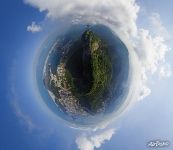 Planet of the Christ the Redeemer Statue. Rio de Janeiro, Brazil