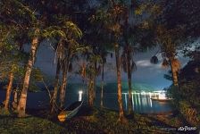 Canaima Lagoon at night