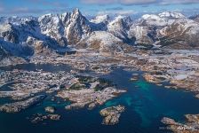 Lofoten archipelago top view