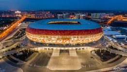 Mordovia Arena at night, Saransk