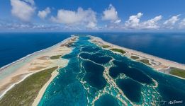 Caroline atoll top view Caroline atoll top view