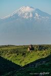 Church with Mount Ararat as a backdrop