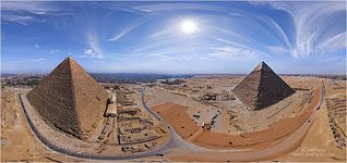 Egypt. Great Pyramids. Equidistant projection