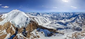 Panoramic view of the Caucasus Mountains and mount Elbrus #8