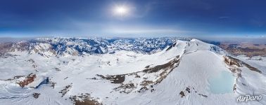 Panoramic view of the Caucasus Mountains and mount Elbrus #9