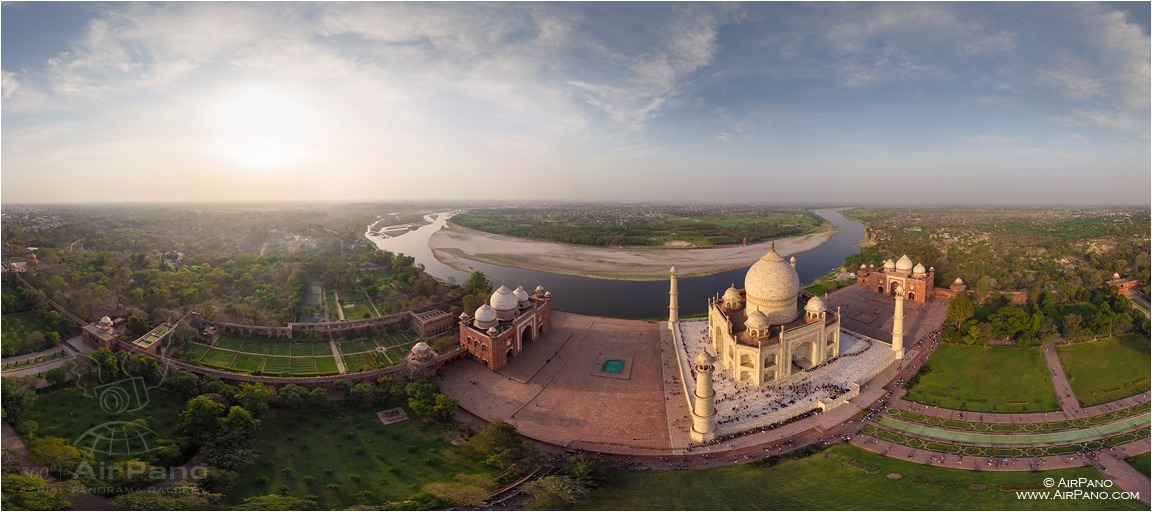 India, Taj Mahal from feight 200m • AirPano.com • Photo