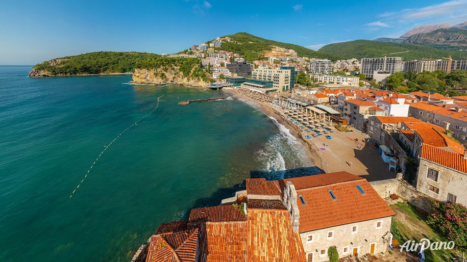 Beach in old town of Budva