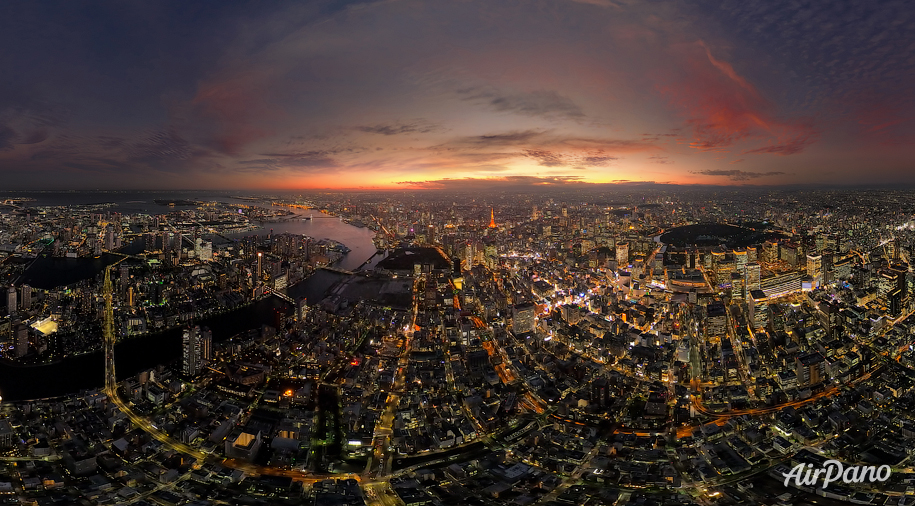 Trip to Tokyo, Japan. Aerial 360 video in 8K