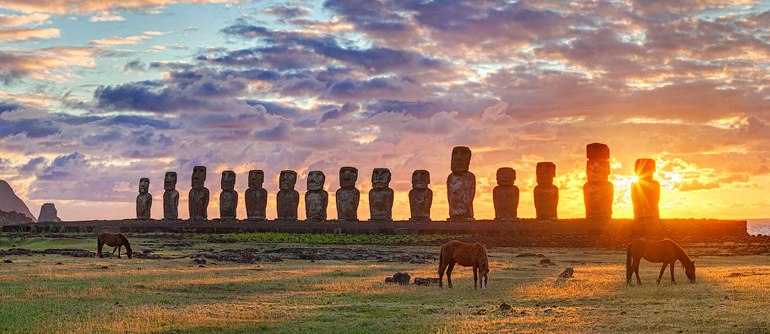 Moai Statues, Easter Island, Chile