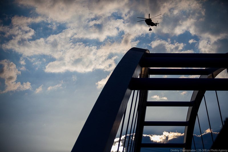 Freight helicopters with sand