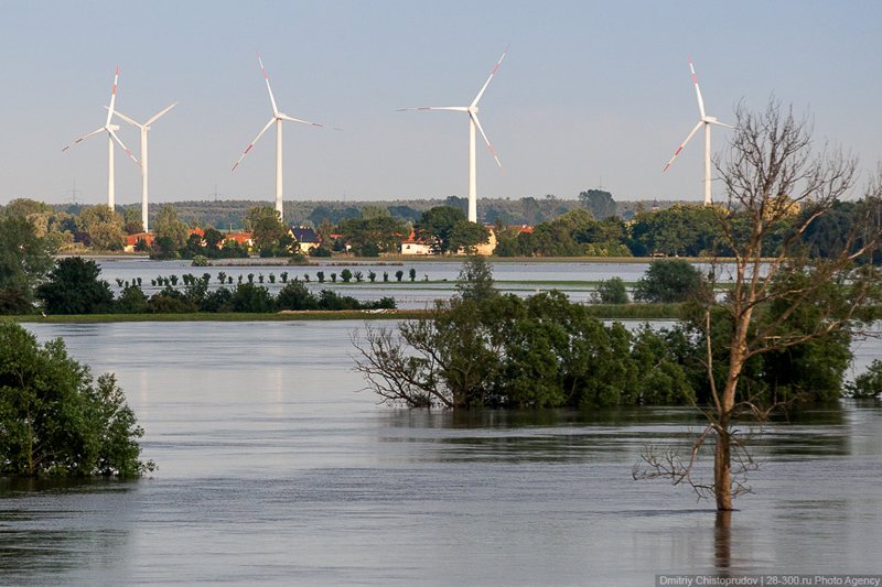 Flooded fields in Germany