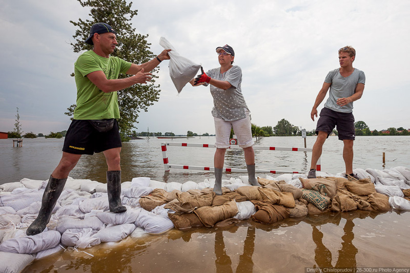 Flood in Lostau, Germany