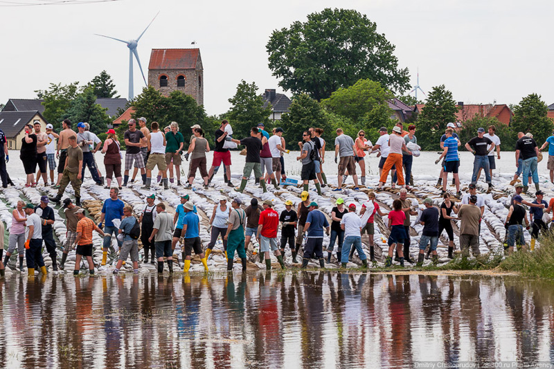 Flood in Lostau, Germany