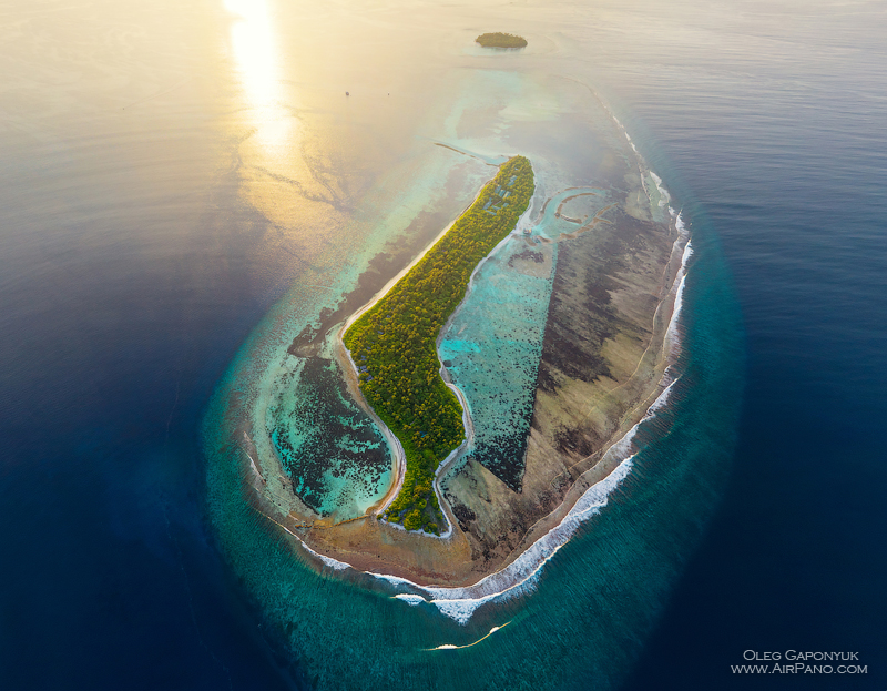 Southern Maldives. Above the Mahaddhoo Island