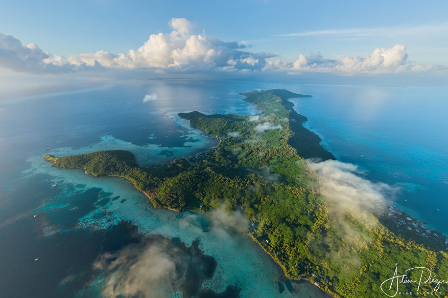 Mangareva Island at sunrise time