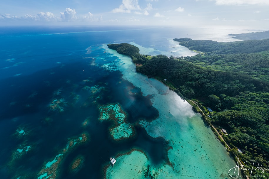 Deep water of Mangareva Island