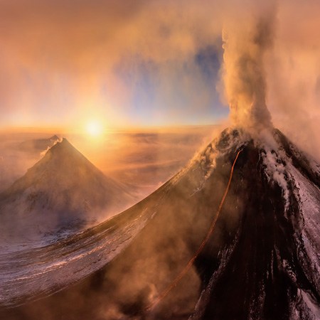 Volcano Klyuchevskaya Sopka, Kamchatka, Russia, 2015