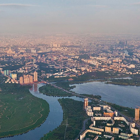 Moscow from an altitude of 1000 meters