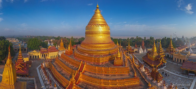 Shwezigon Pagoda. Bagan, Myanmar. Buddhism