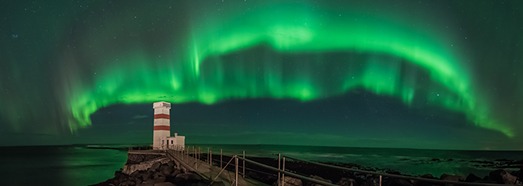 Northern lights in Iceland. 360 video in 12K