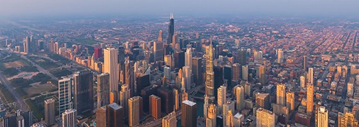 Relax flight over Chicago, USA