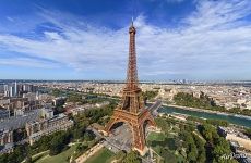 Eiffel Tower from the altitude of 200 meters