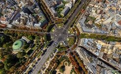 Rond-Point des Champs-Elysees from the altitude of 200 meters