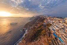 Fira. City at the top of the caldera Fira. City at the top of the caldera