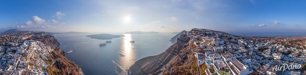 Fira from above. Panorama