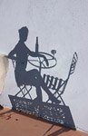 Santorini. Silhouette Santorini. Silhouette