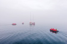 Yachts and motor boats in the Arctic Ocean Yachts and motor boats in the Arctic Ocean