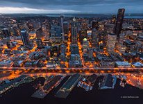 Seattle Port at night